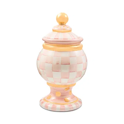 Mackenzie-childs Mackenzie Childs Rosy Check Ceramic Globe Canister In Pink