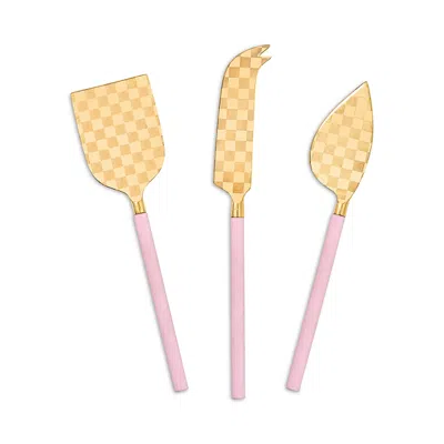 Mackenzie-childs Rosy Check Cheese Knife Set In Multi