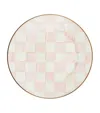 Mackenzie-childs Rosy Check Enamel Charger Plate In Pink