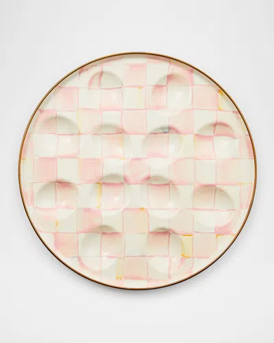 Mackenzie-childs Rosy Check Egg Plate In Pink