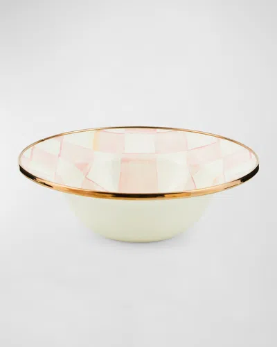 Mackenzie-childs Rosy Check Enamel Breakfast Bowl In Pink