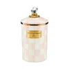 Mackenzie-childs Mackenzie Childs Rosy Check Enameled Steel Large Canister In Multi
