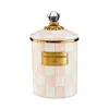 Mackenzie-childs Mackenzie Childs Rosy Check Enameled Steel Medium Canister In Multi