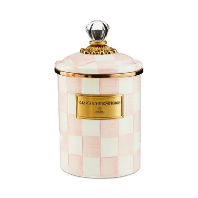 MACKENZIE-CHILDS MACKENZIE-CHILDS ROSY CHECK ENAMEL CANISTER, MEDIUM