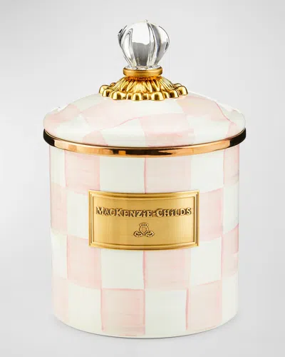 MACKENZIE-CHILDS ROSY CHECK ENAMEL CANISTER, SMALL