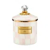Mackenzie-childs Mackenzie Childs Rosy Check Enameled Steel Small Canister In Multi
