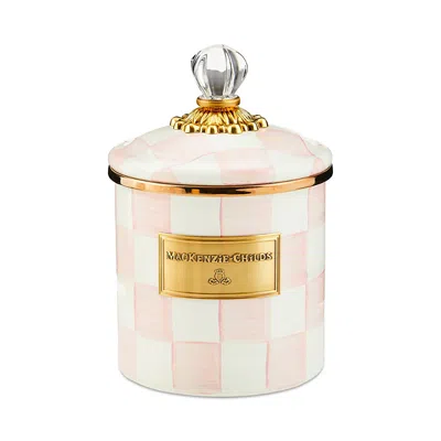MACKENZIE-CHILDS MACKENZIE-CHILDS ROSY CHECK ENAMEL CANISTER, SMALL