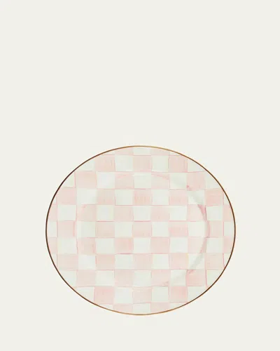 Mackenzie-childs Rosy Check Enamel Charger Plate In Pink