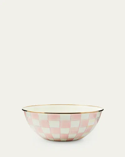 Mackenzie-childs Rosy Check Enamel Everyday Bowl, Large In Pink