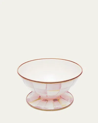 Mackenzie-childs Rosy Check Enamel Ice Cream Dish In Pink