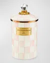 Mackenzie-childs Mackenzie Childs Rosy Check Enameled Steel Large Canister In Multi