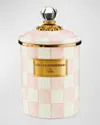 Mackenzie-childs Mackenzie Childs Rosy Check Enameled Steel Medium Canister