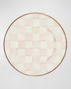 MACKENZIE-CHILDS ROSY CHECK ENAMEL SALAD/DESSERT PLATE