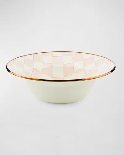MACKENZIE-CHILDS ROSY CHECK ENAMEL SERVING BOWL
