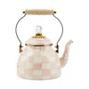 Mackenzie-childs Mackenzie Childs Rosy Check Enameled Steel 3-quart Tea Kettle In Multi
