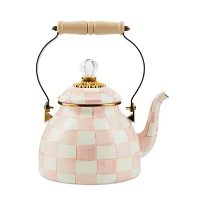 MACKENZIE-CHILDS MACKENZIE-CHILDS ROSY CHECK ENAMEL TEA KETTLE, 2-QT.