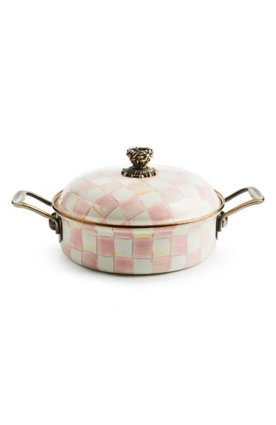 Mackenzie-childs Mackenzie Childs Rosy Check Enameled Steel 3-quart Casserole Pan In Multi