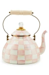 Mackenzie-childs Mackenzie Childs Rosy Check Enameled Steel 3-quart Tea Kettle