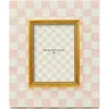 Mackenzie-childs Mackenzie Childs Rosy Check Enameled Steel 5 X 7-inch Picture Frame In Pink