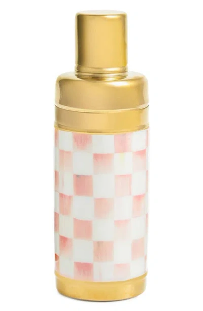 Mackenzie-childs Mackenzie Childs Rosy Check Enameled Steel Cocktail Shaker In Gold