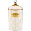 Mackenzie-childs Mackenzie Childs Rosy Check Enameled Steel Large Canister In Multi