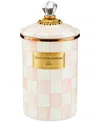 Mackenzie-childs Mackenzie Childs Rosy Check Enameled Steel Large Canister In Multi