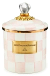 Mackenzie-childs Mackenzie Childs Rosy Check Enameled Steel Small Canister