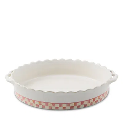 Mackenzie-childs Rosy Check Everyday Large Oval Baker In White