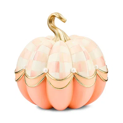 Mackenzie-childs Rosy Check Fairytale Swag Pumpkin In Orange