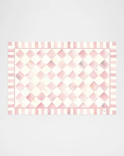 Mackenzie-childs Rosy Check Floor Mat, 2' X 3' In Pink