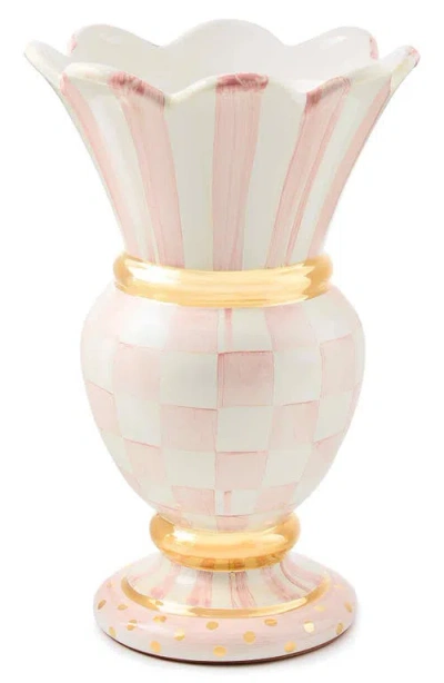 Mackenzie-childs Mackenzie Childs Rosy Check Great Ceramic Vase In Multi