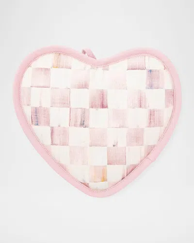 Mackenzie-childs Rosy Check Heart Pot Holder In Pink
