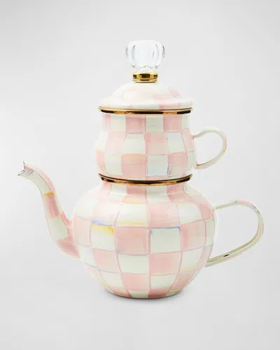 Mackenzie-childs Rosy Check High Tea Set In Pink