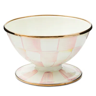 Mackenzie-childs Rosy Check Ice Cream Dish In White