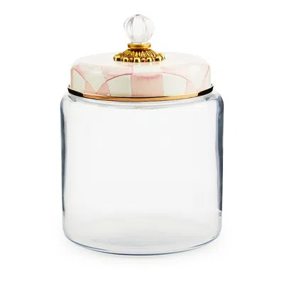 Mackenzie-childs Rosy Check Large Kitchen Canister In Pink