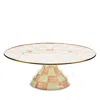 Mackenzie-childs Rosy Check Large Pedestal Platter