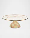 Mackenzie-childs Rosy Check Large Pedestal Platter