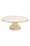 Mackenzie-childs Mackenzie Childs Rosy Check Large Pedestal Platter In Neutral