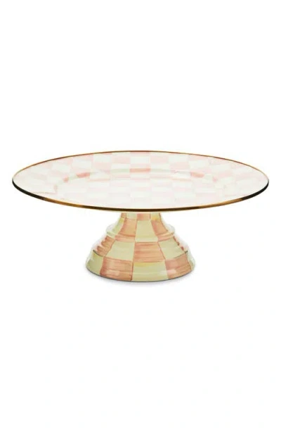MACKENZIE-CHILDS MACKENZIE CHILDS ROSY CHECK LARGE PEDESTAL PLATTER