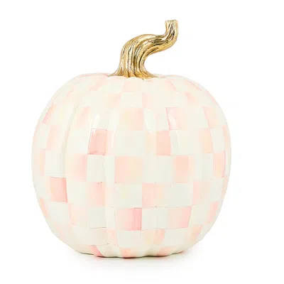 Mackenzie-childs Rosy Check Large Pumpkin In Pink