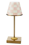 Mackenzie-childs Mackenzie Childs Rosy Check Led Rechargeable Cafe Table Lamp In Pink