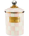 Mackenzie-childs Mackenzie Childs Rosy Check Enameled Steel Medium Canister In No Color