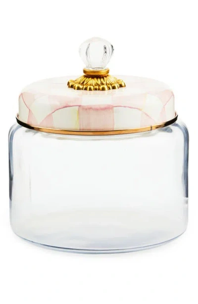 MACKENZIE-CHILDS MACKENZIE CHILDS ROSY CHECK MEDIUM KITCHEN CANISTER
