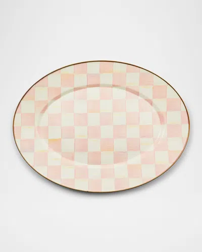 MACKENZIE-CHILDS ROSY CHECK MEDIUM OVAL PLATTER