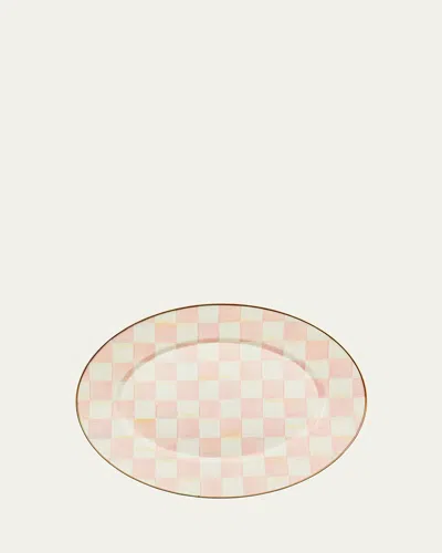 Mackenzie-childs Rosy Check Medium Oval Platter