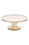 Mackenzie-childs Mackenzie Childs Rosy Check Mini Pedestal Platter In Pink