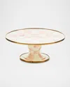 Mackenzie-childs Mackenzie Childs Rosy Check Mini Pedestal Platter