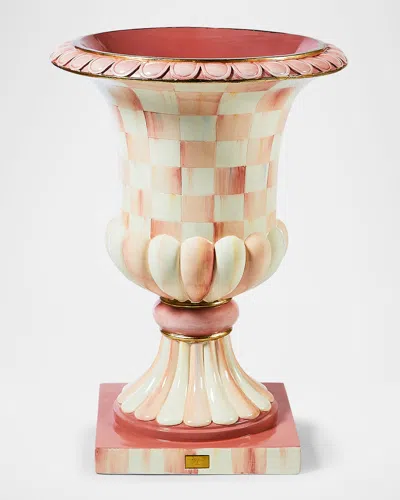 Mackenzie-childs Mackenzie Childs Rosy Check Pedestal Urn In Pink