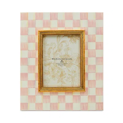 Mackenzie-childs Rosy Check Picture Frame, 5" X 7" In Pink