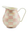 Mackenzie-childs Rosy Check Enamel Creamer In Pink